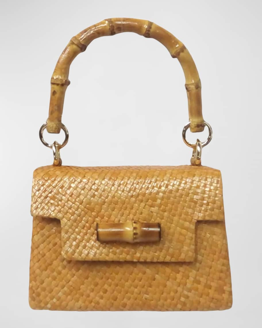 Serpui Stella Bun Straw Top-Handle Bag | Neiman Marcus