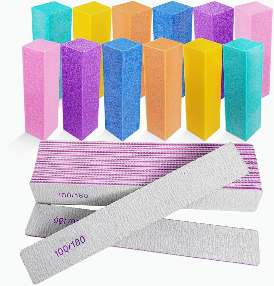 Nail Files and Buffers (24 Pack), Nail Buffer Block Nail File Set for Acrylic and Natural Nails, ... | Amazon (US)