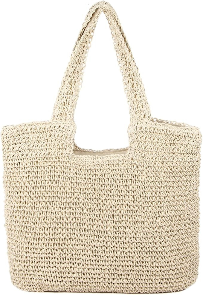 KUANG! Women Large Straw Rattan Beach Tote Bag Hobo HandBags Handle Summer Handwoven Straw Purse | Amazon (US)