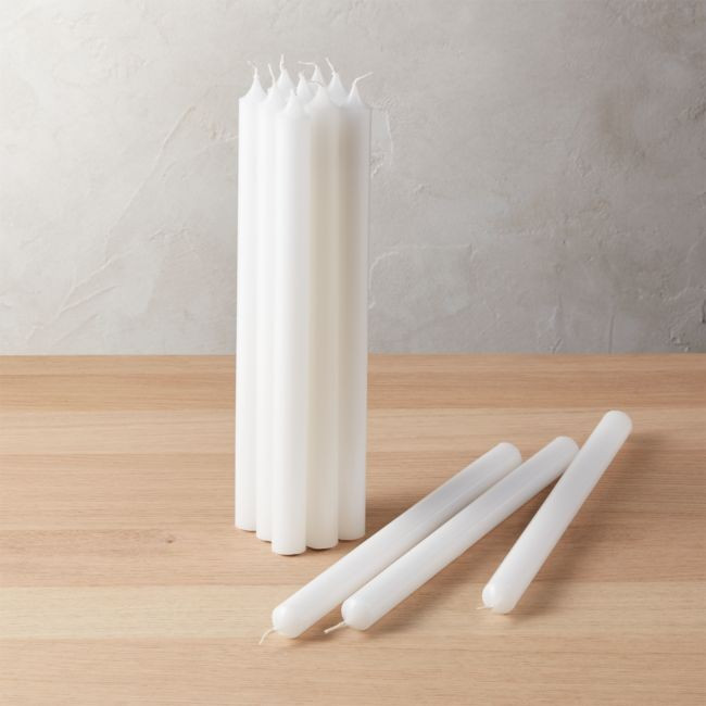 White Taper Candles Set of 12 | CB2