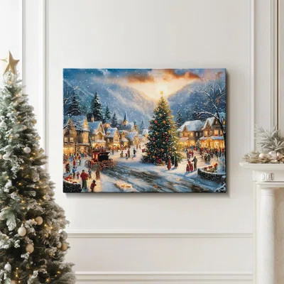 Vintage Christmas Country Canvas Wall Art, Framed Festive Santa Print Ready To Hang, Ideal Christmas Decorations For Home, Unique Holiday Gifts & Wint | Wayfair North America