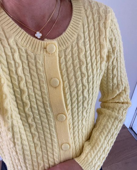 Cheery cropped yellow sweater. Tts, go up if anything  

#LTKSeasonal #LTKfindsunder50 #LTKstyletip