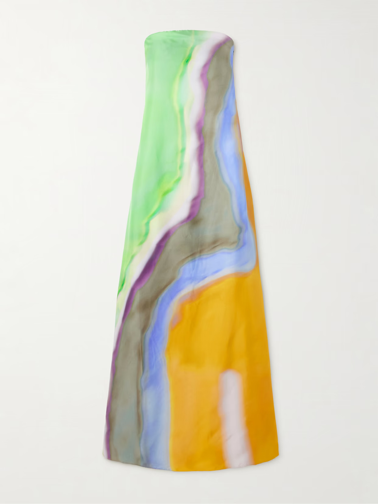 Christopher Esber - Aura Strapless Printed Silk-twill Maxi Dress - Orange | NET-A-PORTER (US)