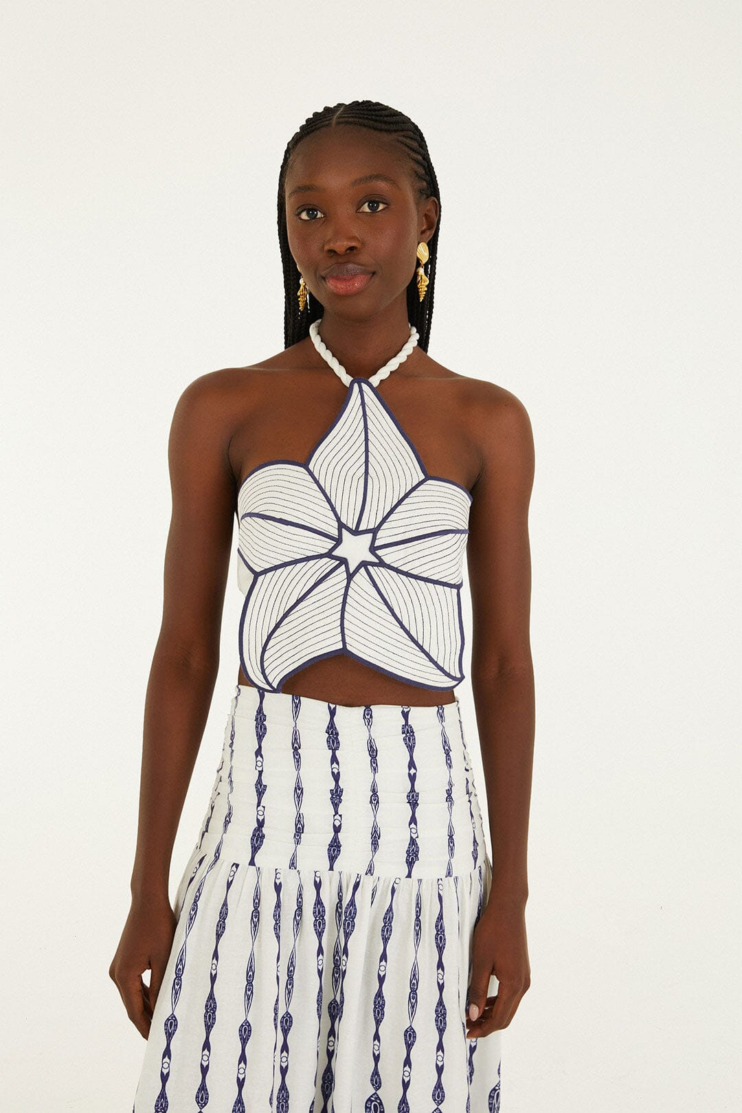 Off-White Coast Stars 3d Lenzing\u0099 Ecovero\u0099 Euroflax\u0099 Top | FARM Rio | FarmRio (US)