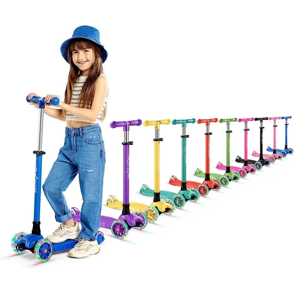 Lifemaster Mini 3-Wheel Kids Scooter with Multi-Color Wheel Lights – 4-Height Adjustable Handle... | Walmart (US)