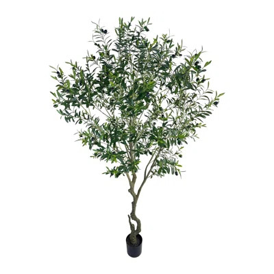 Artificial Tree Faux Olive Tree ,8Ft Tall Fake Olive Plant In Pot Fake Silk Tree Faux Plants Indoor | Wayfair North America