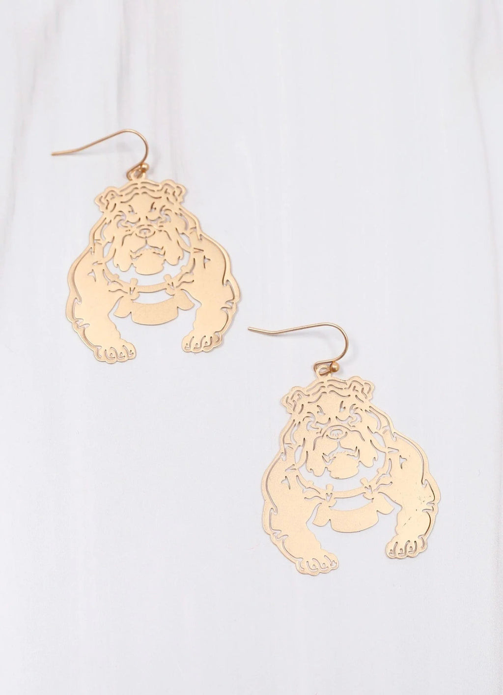 Bulldog Nation Cutout Earring MATTE GOLD | Caroline Hill
