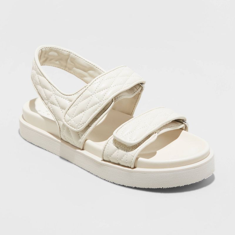 Women&#39;s Ruthie Quilted Footbed Sandals - A New Day&#8482; Off-White 8 | Target