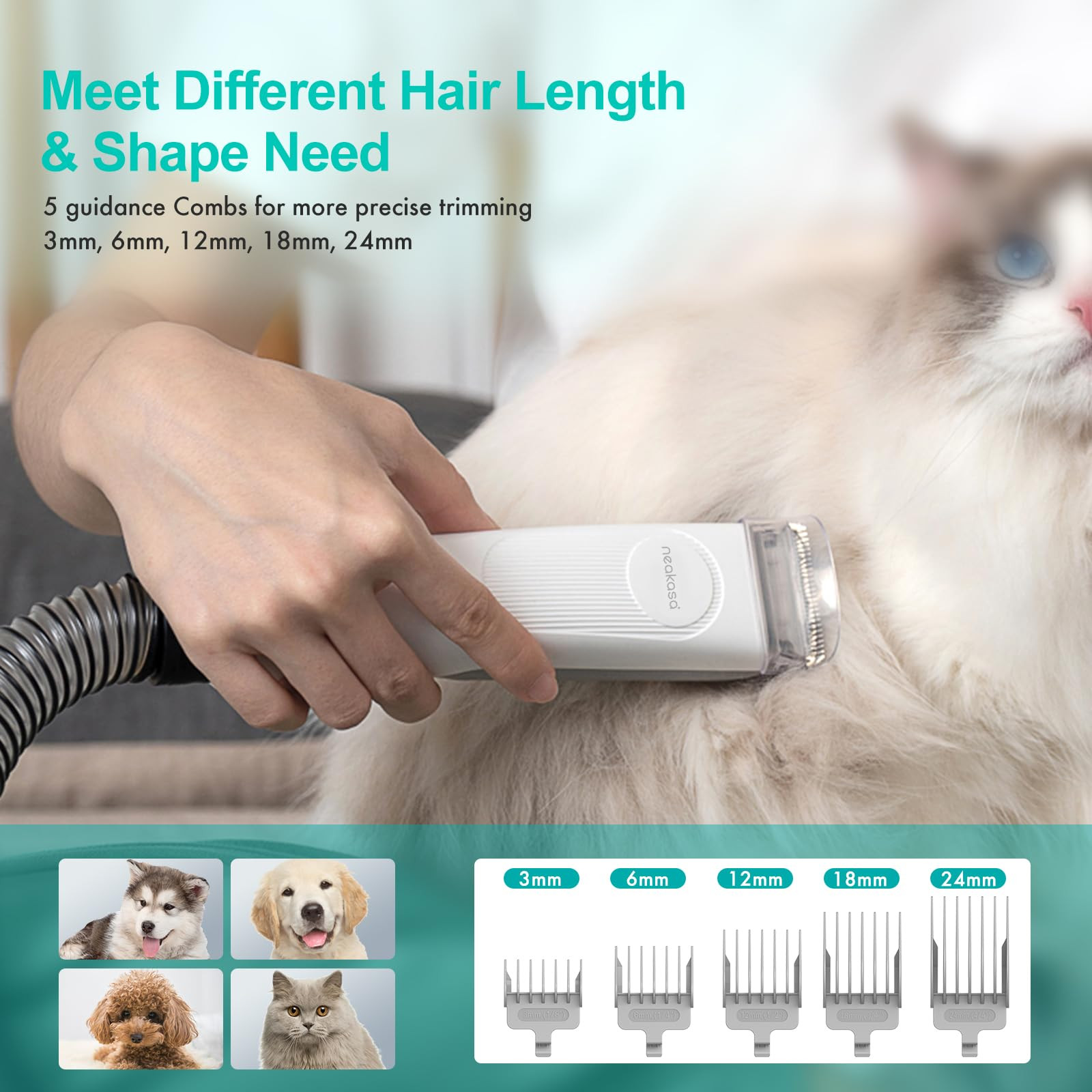 neabot Neakasa P1 Pro Pet Grooming Kit & Vacuum Suction 99% Pet Hair, Professional Clippers with ... | Amazon (US)