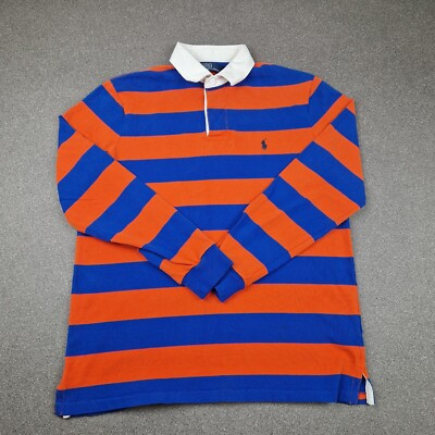 Polo Ralph Lauren Shirt Mens Medium Red Blue Striped Small Pony Rugby Preppy  | eBay | eBay US