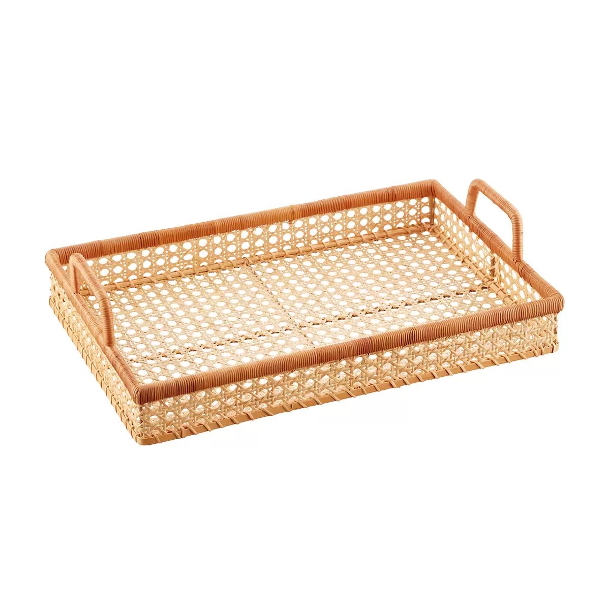Albany Cane Rattan Trays | The Container Store