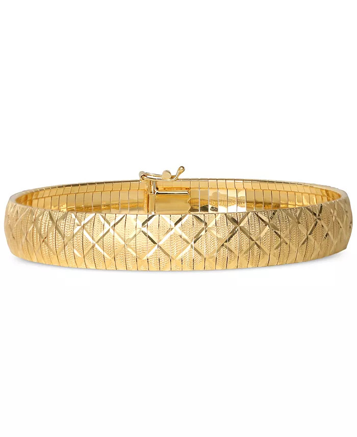 Etched Bangle Bracelet in 18K Gold-Plated Sterling Silver, Created for Macy's (Also in Sterling S... | Macy's