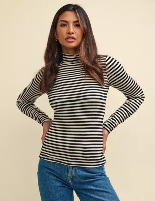 Striped High Neck Top | Nobody's Child | M&S | Marks & Spencer IE