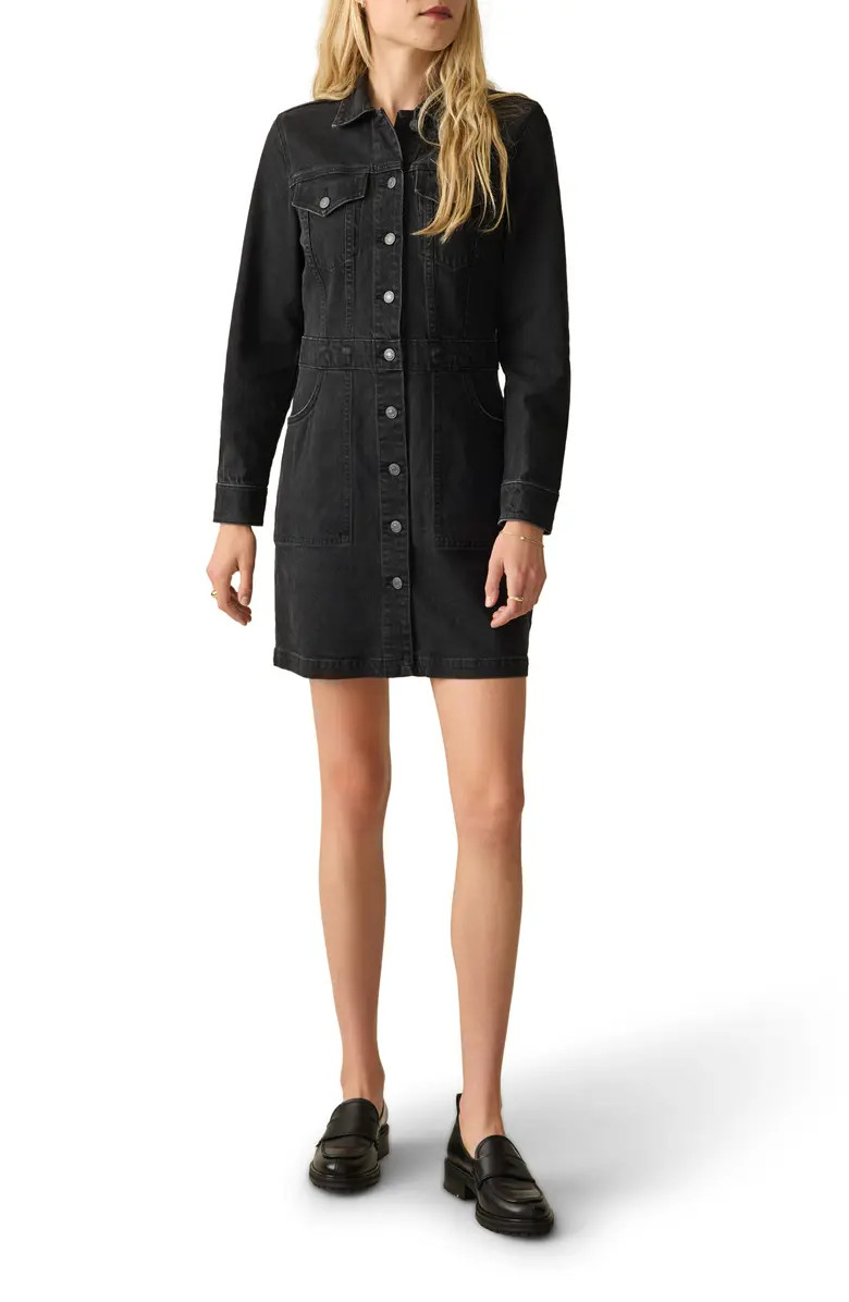 Faherty Michelle Long Sleeve Denim Mini Shirtdress | Nordstrom | Nordstrom
