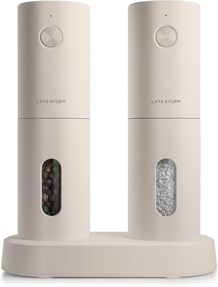 LARS NYSØM Electric Salt and Pepper Grinder Set I Automatic Salt and Pepper Mills with Adjustabl... | Amazon (US)