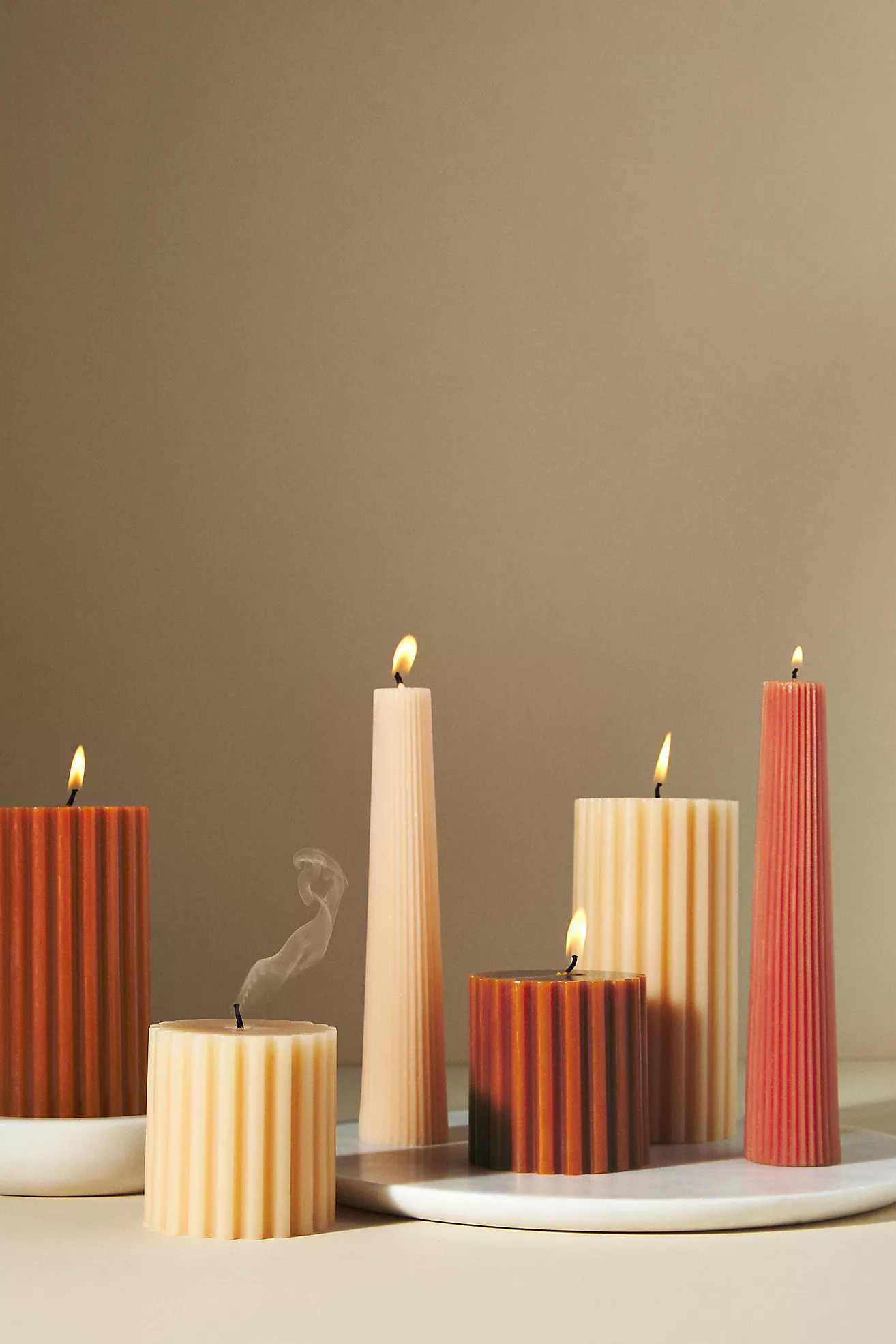 Tonal Pillar Candle | Anthropologie (US)