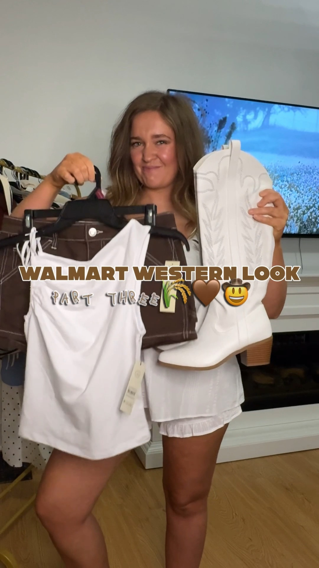 Walmart western outfit of the day 🤎 This look is giving elevated cowgirl with such affordable pieces. I styled this fitted white tank with these brown contrast stitch shorts, a western inspired belt, oversized brown tote bag, and sunnies for the perfect casual country concert, summer outing, or everyday western chic outfit. I love finding trendy Walmart fashion pieces that look way more expensive than they are, and this outfit is one of my favorite neutral western looks lately. The brown and white combo is so flattering and easy to style with boots, sandals, or sneakers.

If you’re looking for affordable western fashion, country concert outfit ideas, cowgirl inspired outfits, Walmart summer fashion finds, or cute neutral outfits for moms and everyday wear, this entire look is linked on my LTK 🤠✨

#walmartfashion #walmartfinds #westernstyle #cowgirlstyle #cowgirlcore #countryconcertoutfit #westernoutfit #summeroutfit #neutralstyle #affordablefashion #ltkstyle #ltkfashion #momstyle #casualchic #ootd #walmartoutfit #everydaystyle #summerfashion #concertoutfit #fashionfinds

#LTKgrwm #LTKootd #LTKSeasonal