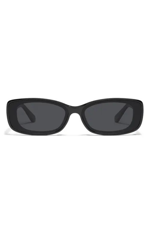 QUAY Vibe Check 62mm Polarized Small Square Sunglasses in Black/Black Polarized at Nordstrom | Nordstrom