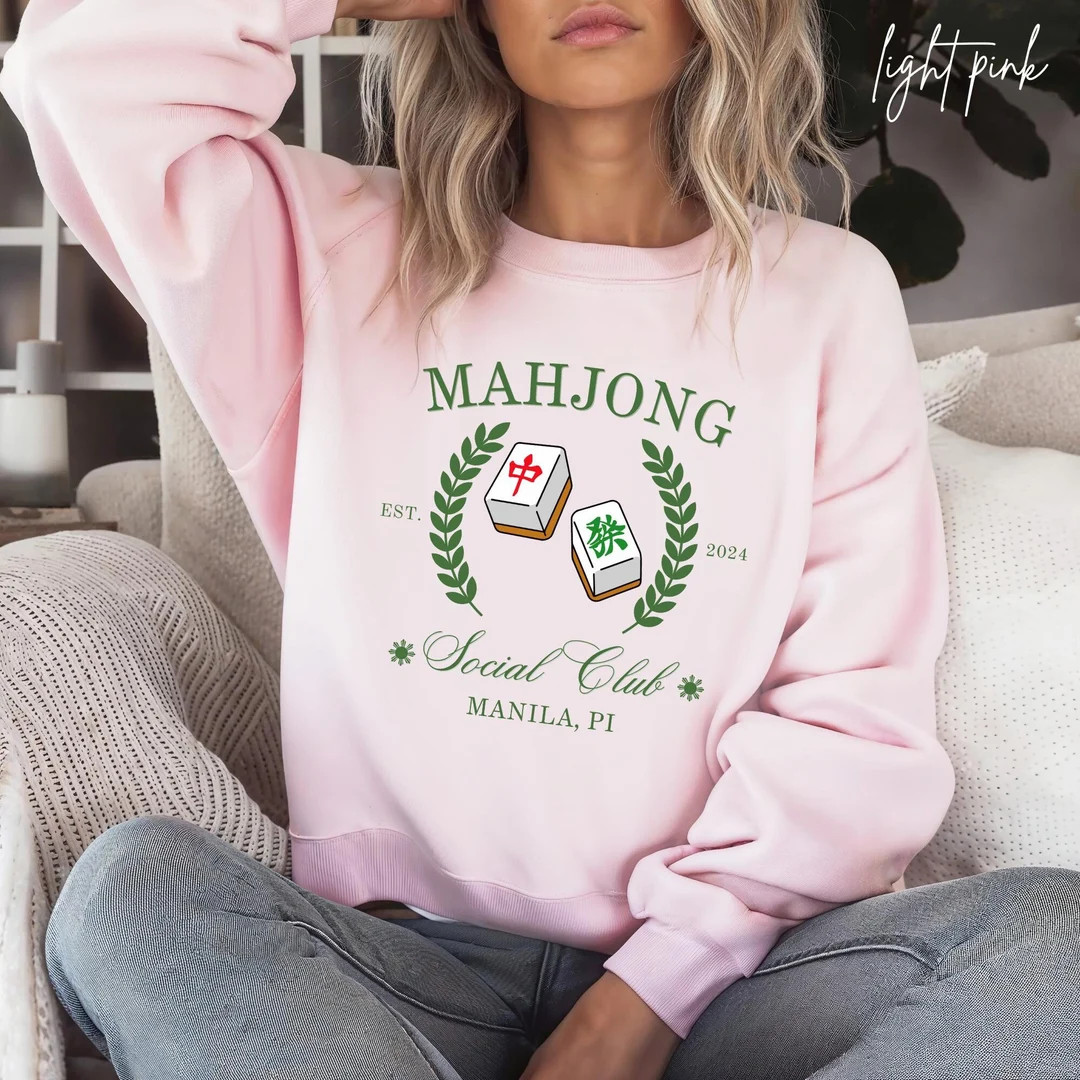 Personalized Mahjong Social Club Sweatshirt, Filipina Mom and Dad Tee, Mahjong Gift, American Mah... | Etsy (US)