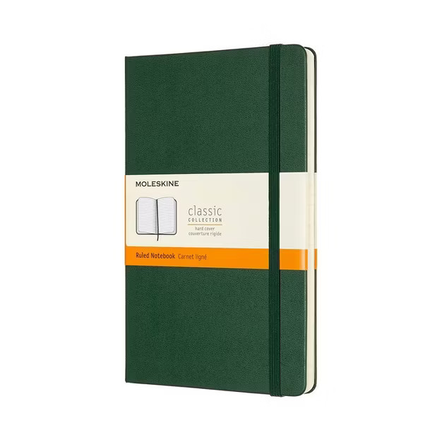 Moleskine Narrow Rule Notebook 8.25"x5" Hard Cover Large Classic Myrtle Green | Target