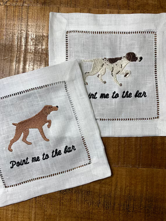 Point Me to the Bar Cocktail Napkin Set | Etsy | Etsy (US)