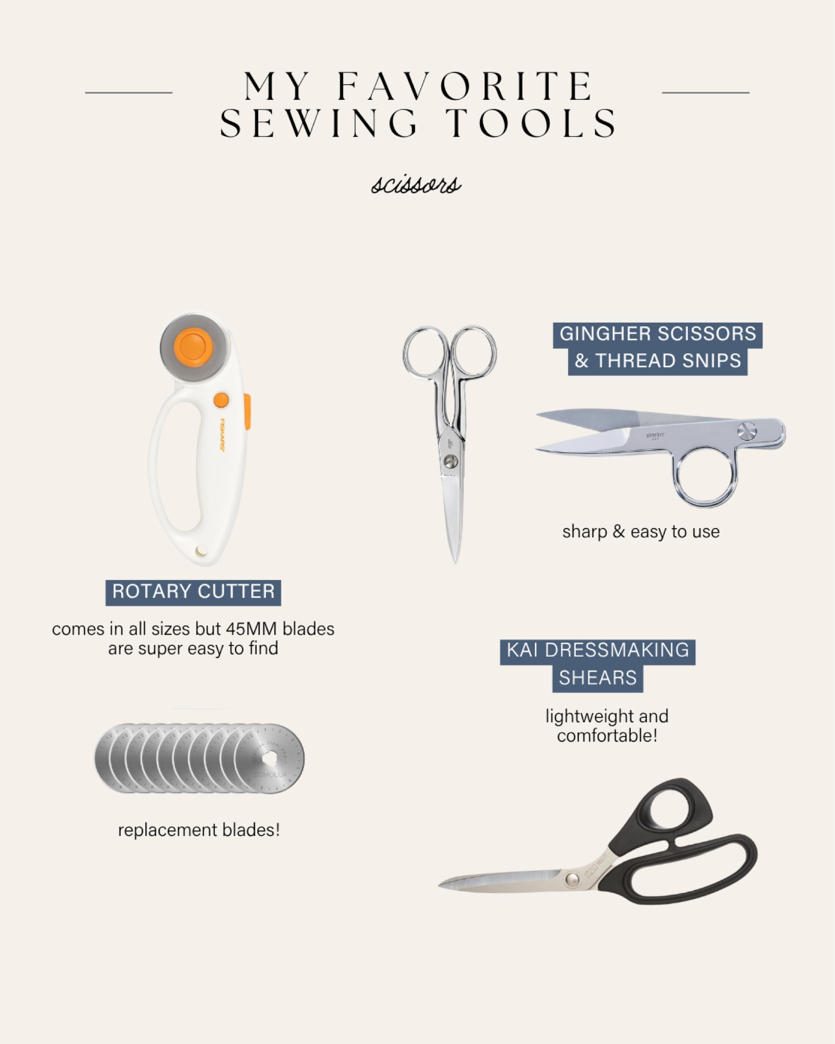 I have repurchased the Kai scissors after I lost them once😭 and Gingher is the brand I will always recommend for thread snips!

#sewing #beginnersewing #crafting #quilting

#LTKMostLoved