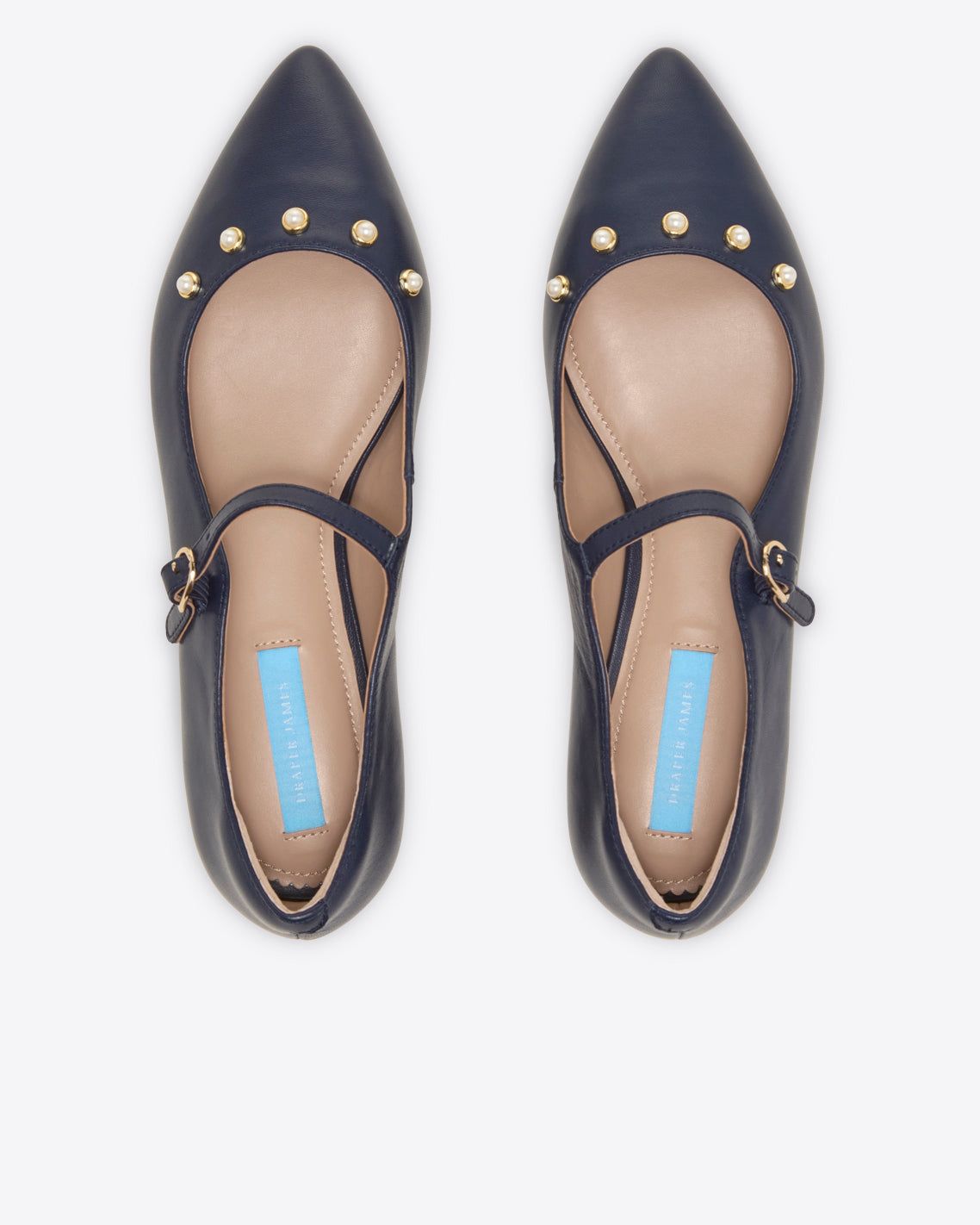 Adeline Mary Jane Flats in Navy Leather | Draper James (US)