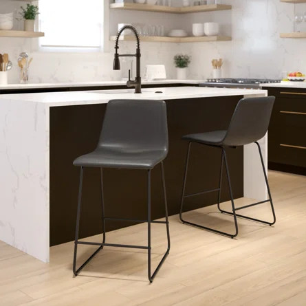 Liekele Commercial Grade LeatherSoft Upholstered Bar & Counter Stools | Wayfair North America