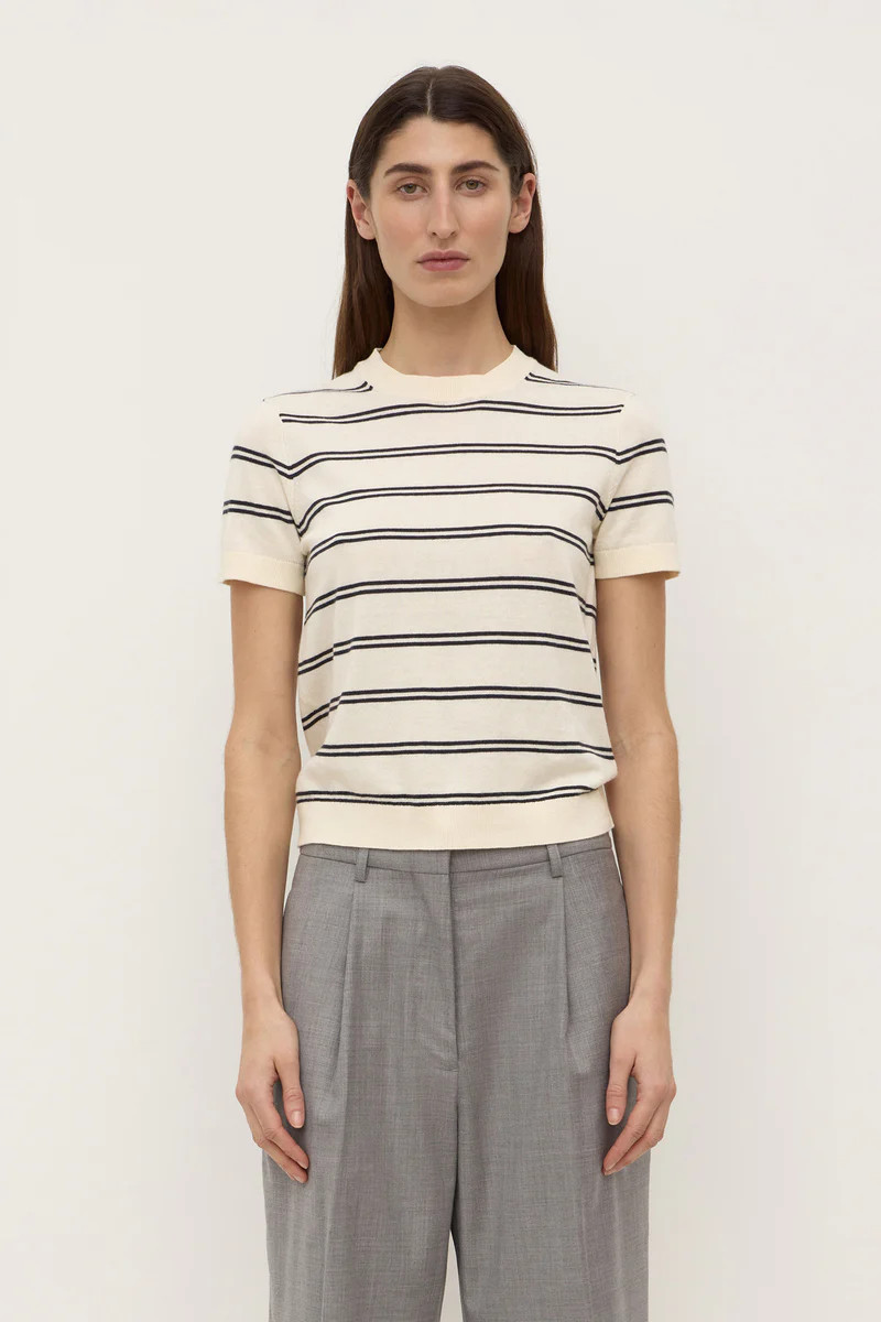 Allison Stripe Cotton Cashmere Tee | Assembly Label (AU)