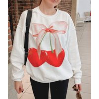 Cherry Hearts Crewneck, Valentine's Day Sweatshirt, Anti Vday, Trendy Valentines Day | Etsy (US)