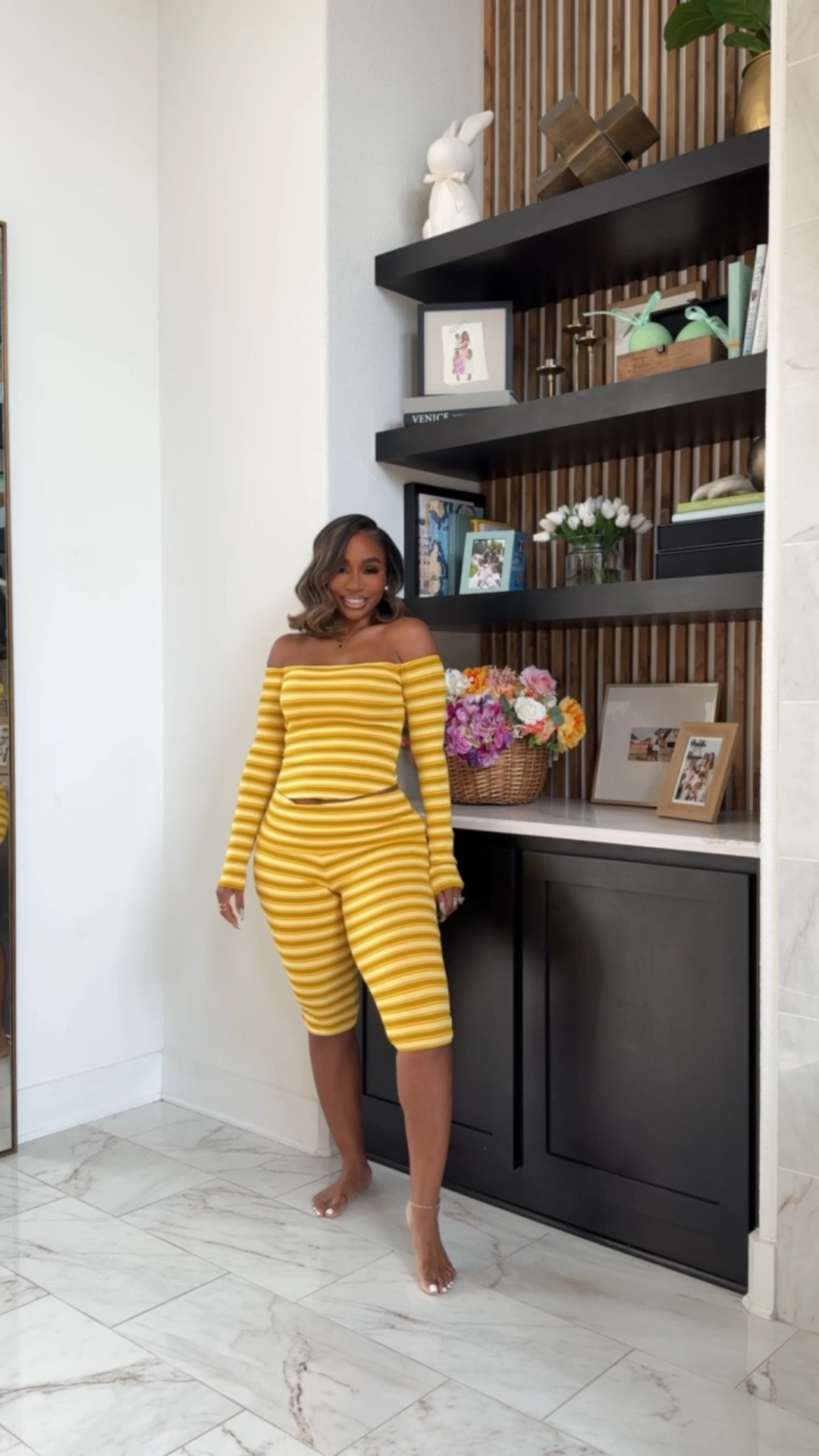 spring outfits 2026! yellow striped capri set! Perfect for day and night!

#LTKMidsize #LTKootd