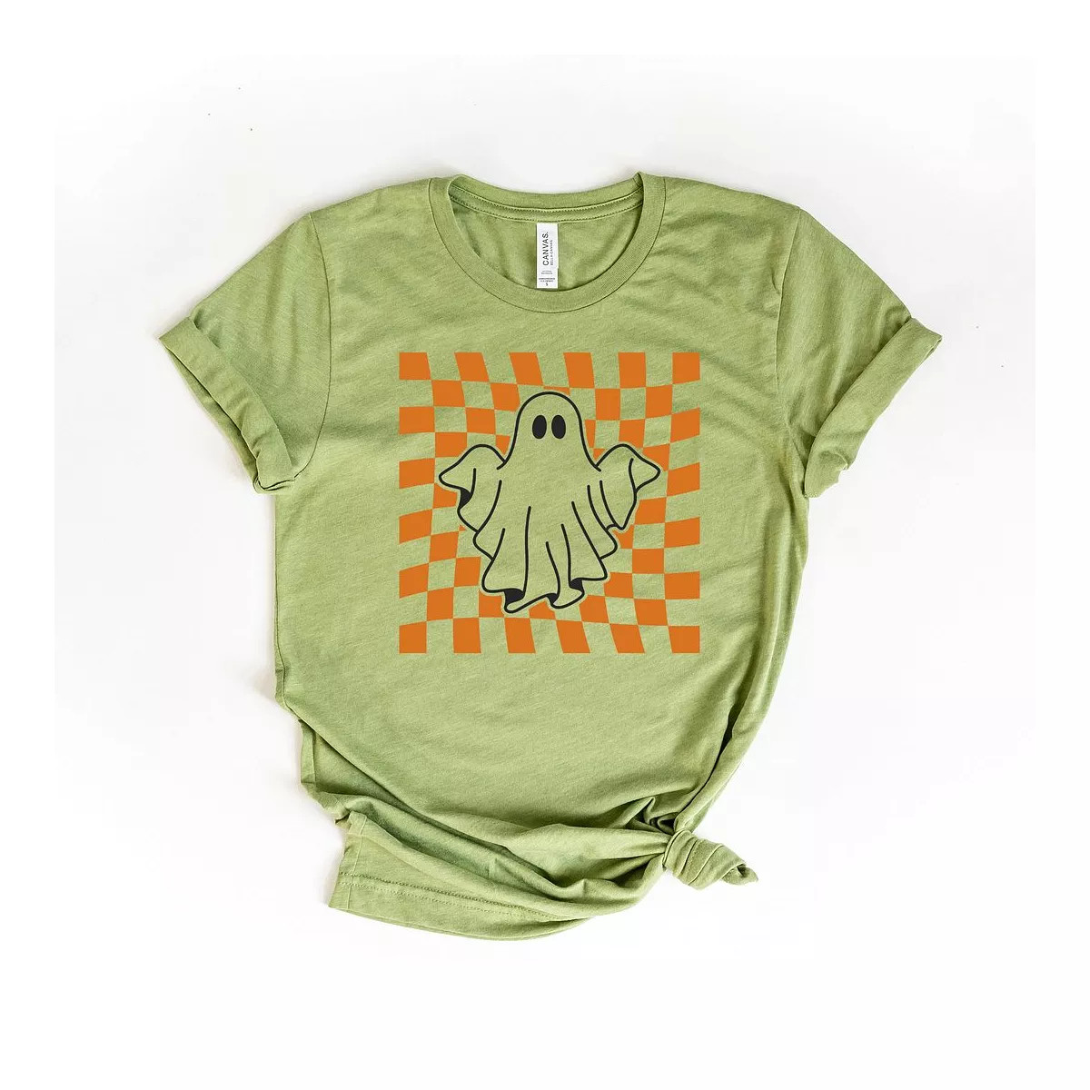 Simply Sage Market Women's Checkered Ghost Short Sleeve Graphic Tee | Target
