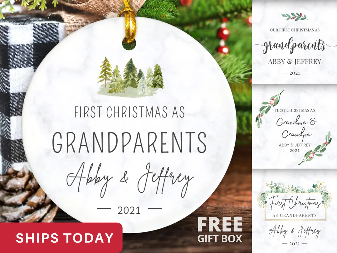 First Christmas As Grandparents Ornament, Personalized Grandparents Christmas Ornament 2022, Gran... | Etsy (US)