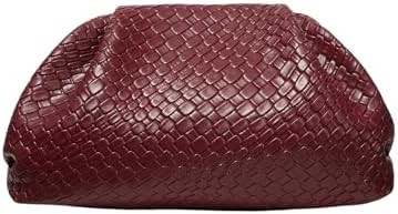 QWINEE Women's Woven Evening Bag Dumpling Clutch Purse No Strap Handbags Elegant Faux PU Leather ... | Amazon (US)