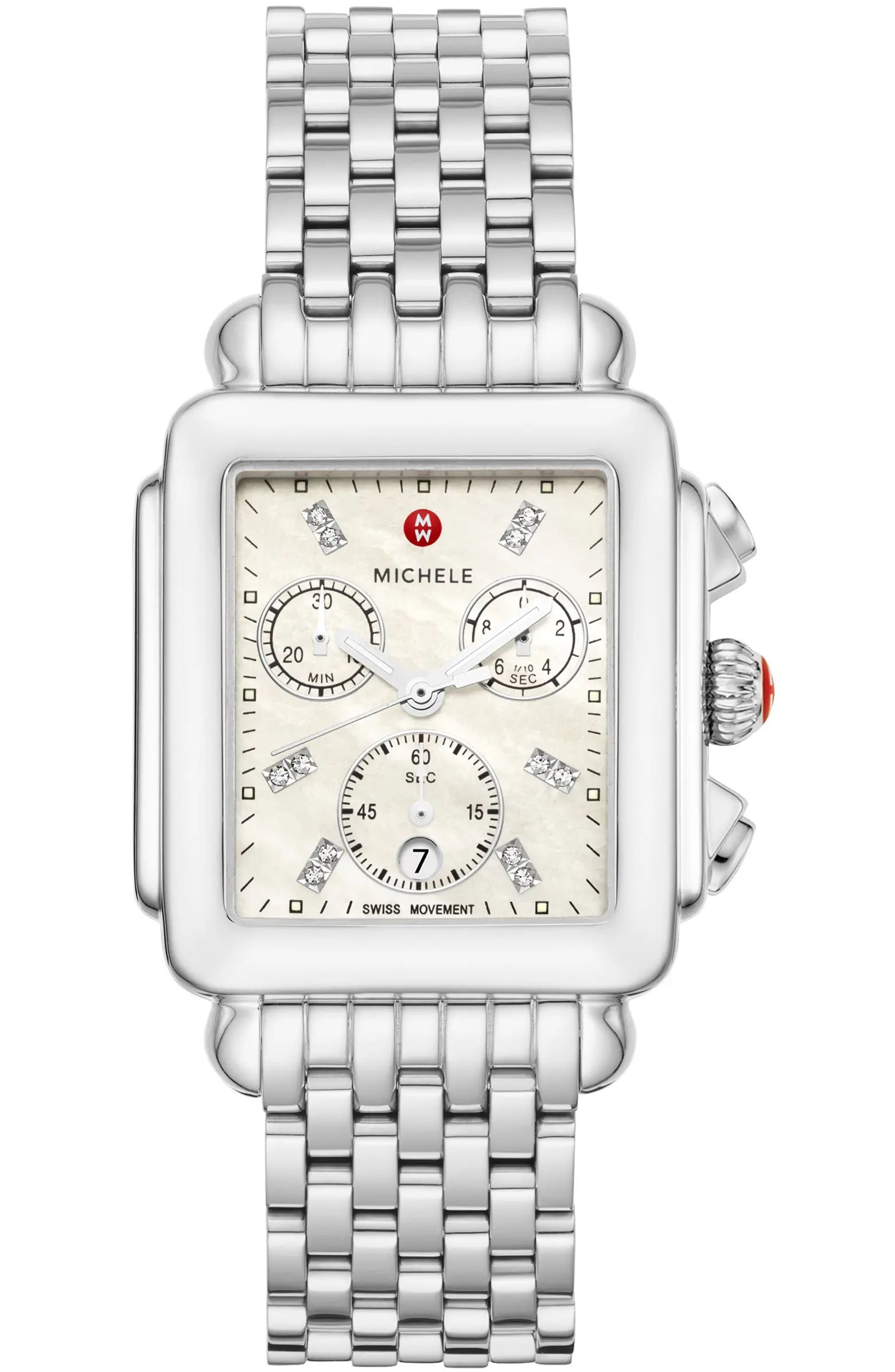 Deco Diamond Chronograph Bracelet Watch, 33mm | Nordstrom