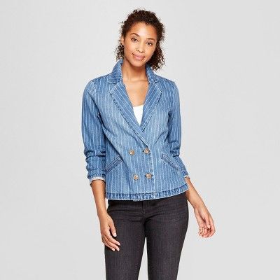 Women's Denim Blazer - Universal Thread™ Blue | Target