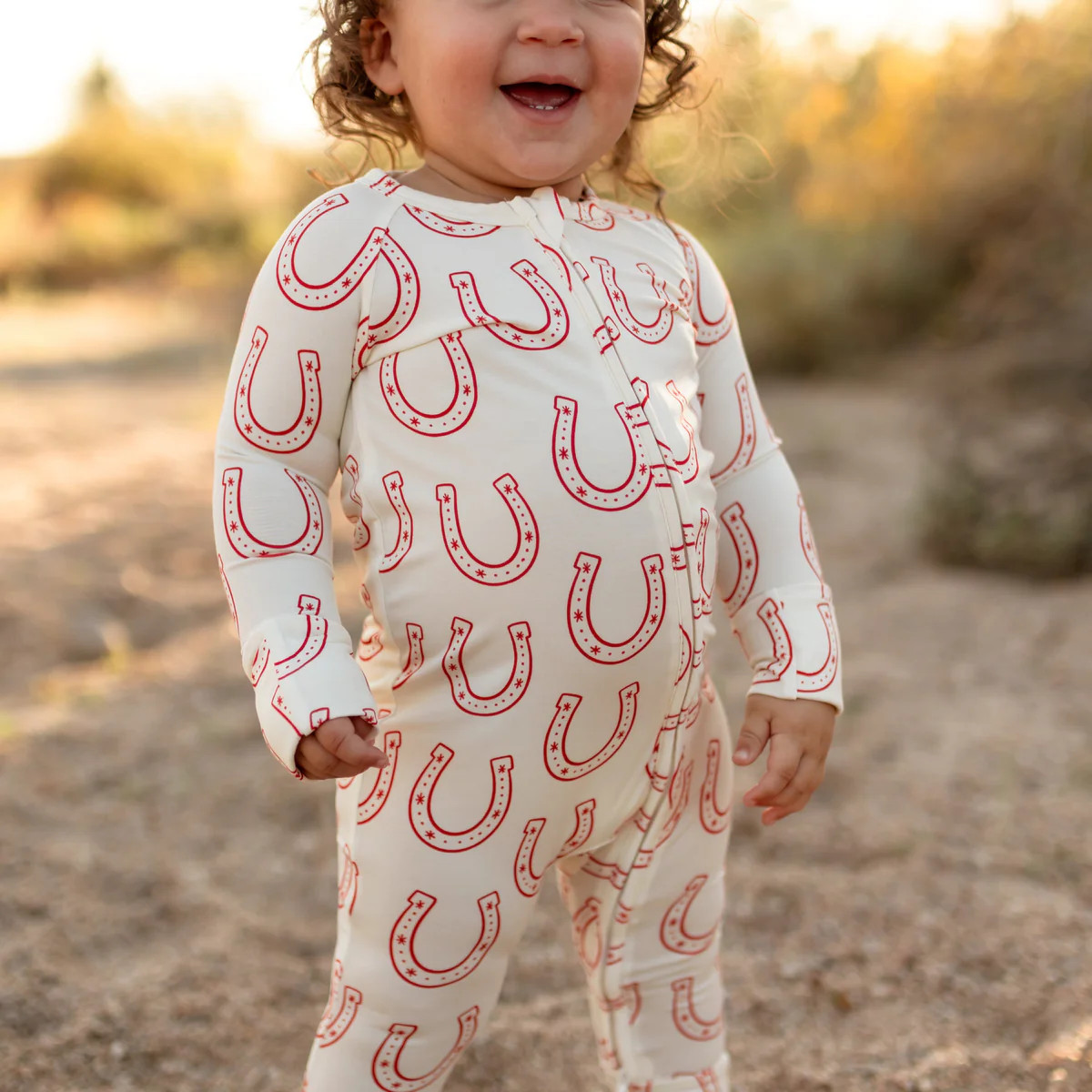 Infant Romper in Horseshoe | Silks Design