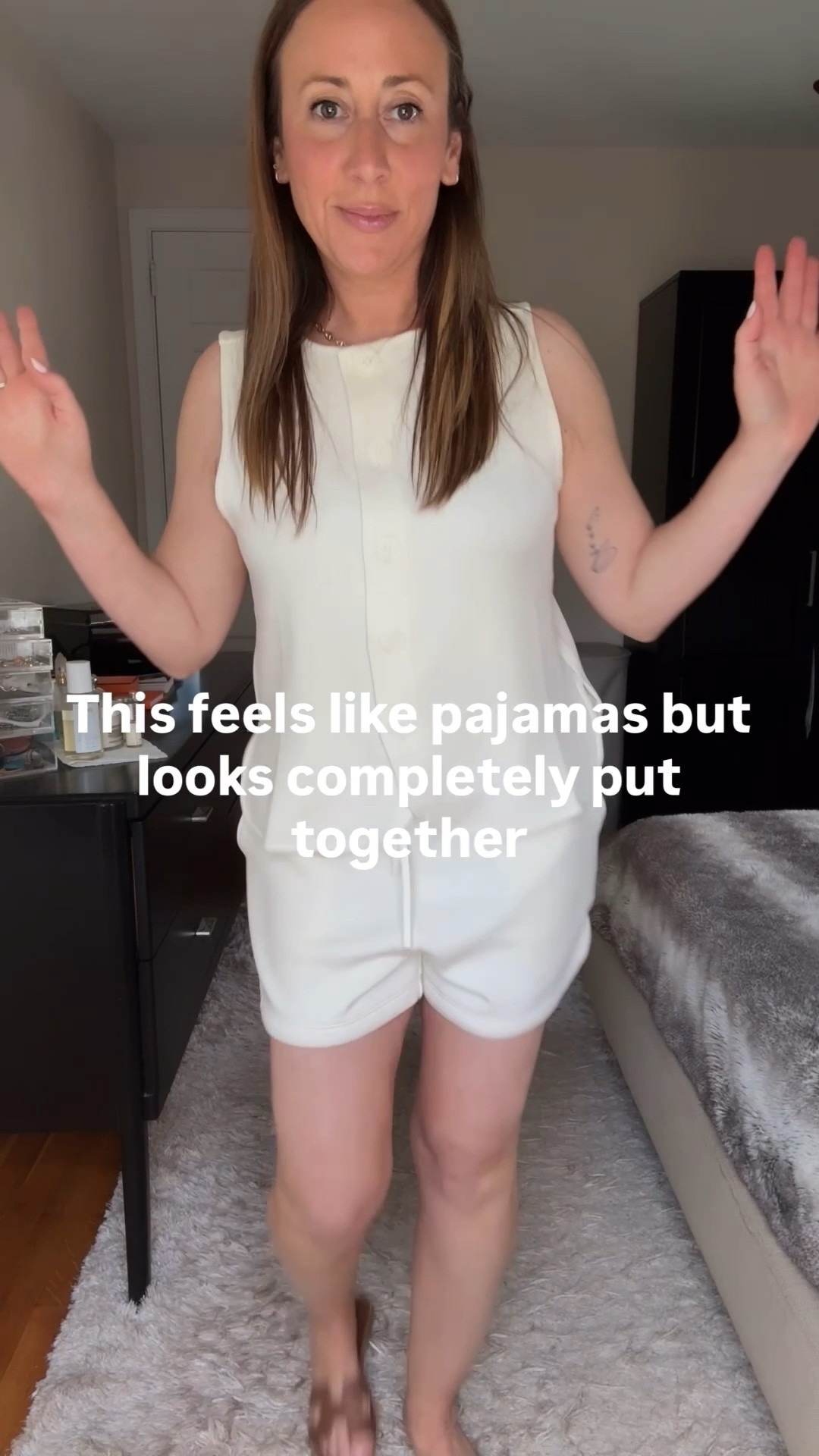 This is the most buttery soft set!  The cream color is elevated and this set can easily take you from errands in the day to dinner at night with a change of accessories!   I sized down one size to an XS in top and bottom. Plus I love that these pieces can be worn with lots of other outfits!

#LTKootd #LTKgrwm #LTKmomlife