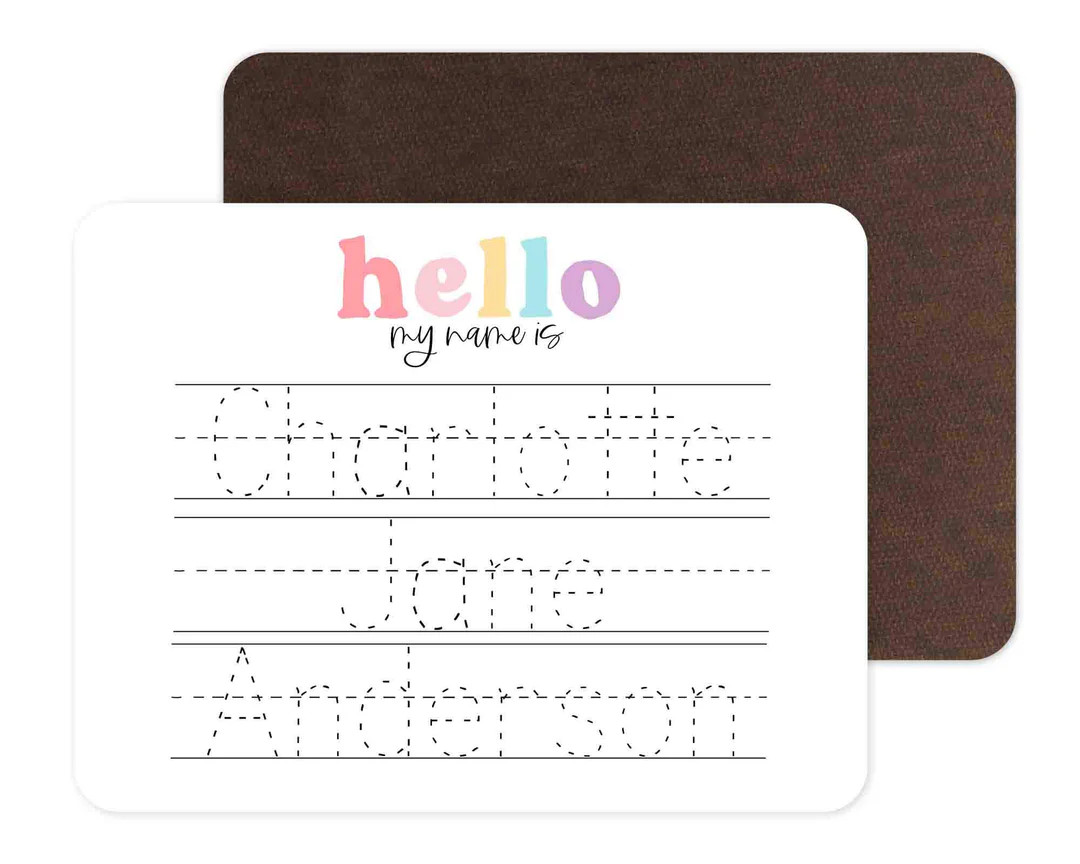 Kids Personalized Whiteboard | Hello My Name Is - Pink | Caden Lane