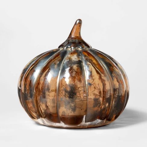 6" x 5" Light-Up Glass Pumpkin Silver - Threshold™ | Target