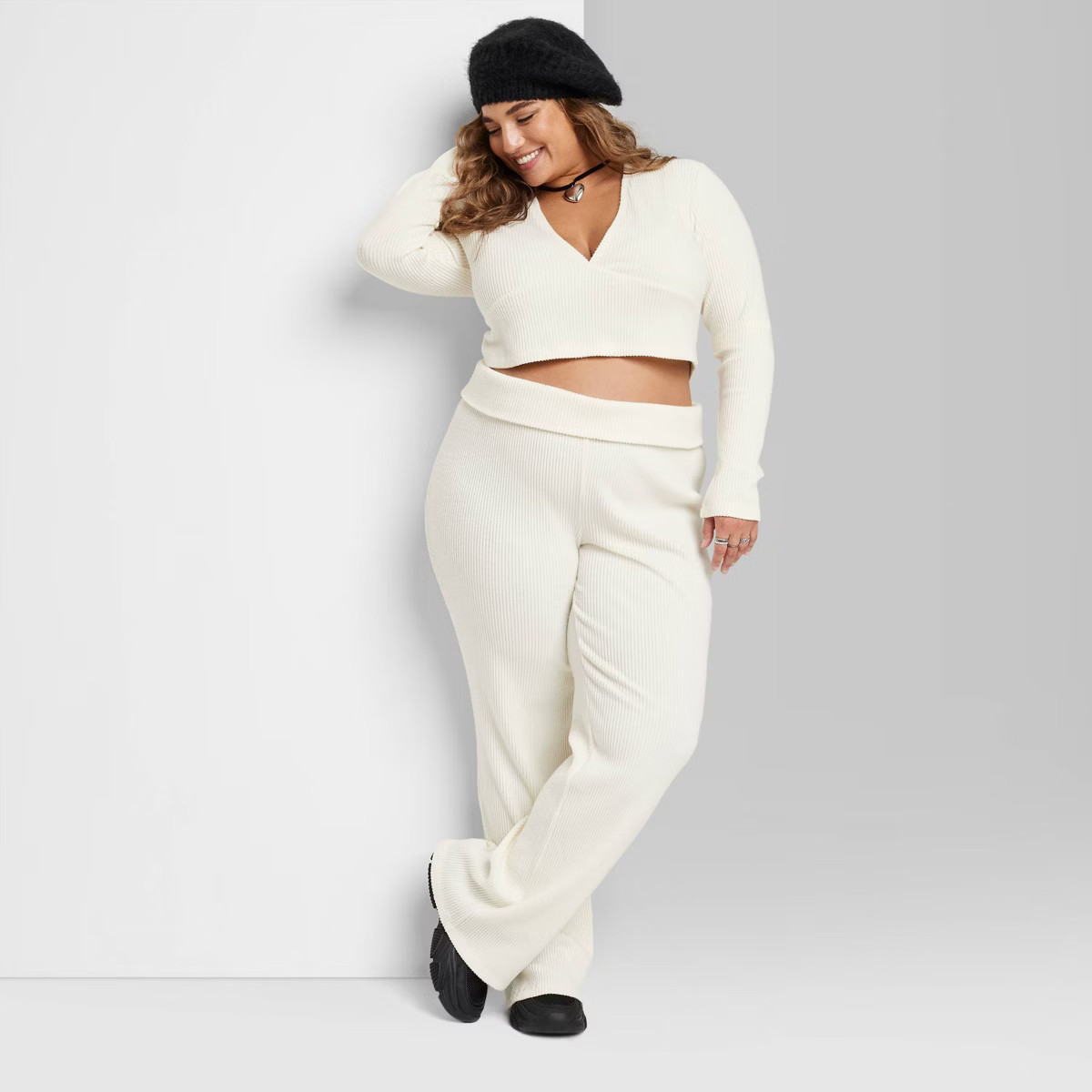 Women's High-Waisted Cozy Ribbed Lounge Flare Leggings - Wild Fable™ | Target