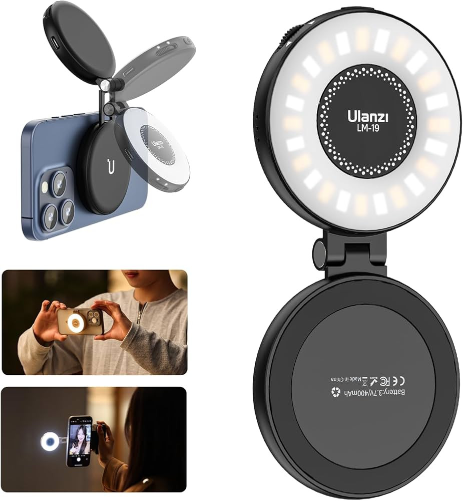 ULANZI LM19 Magnetic Selfie Light, LED Phone Ring Light for iPhone MagSafe, CRI95+ 2500K-8500K Po... | Amazon (US)