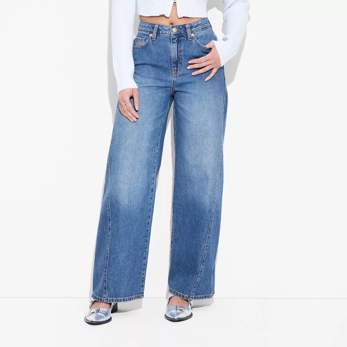 Women's High-Rise Baggy Jeans - Wild Fable™ Medium Wash 0 | Target