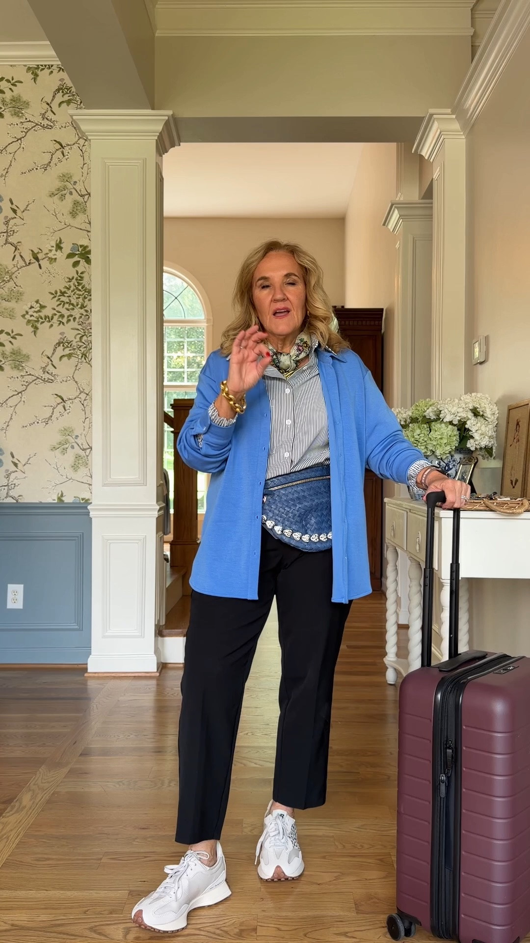 Pants 8 petite 
Spanx short medium 
Amazon shirt medium 


Ruti brown pants size 10 petite 
Loft track pants medium 
Aritzia lodge pant med reg and have them hemmed 
Athleta endless pant 8 petite Loft track
Spanx carryon no wrinkle pullon trouser med petite but that does make them fairly short. Might get reg length 
This suitcase is the real deal. Worth the spurge! I have not tried the quince version but heard good things about it too 

#LTKOver40 #LTKPetite #LTKTravel

#LTKMidsize #LTKootd
