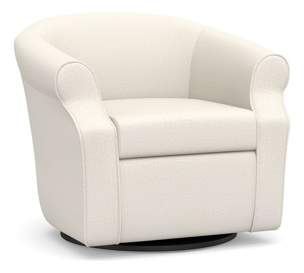 Lyndon Upholstered Swivel Armchair | Pottery Barn (US)