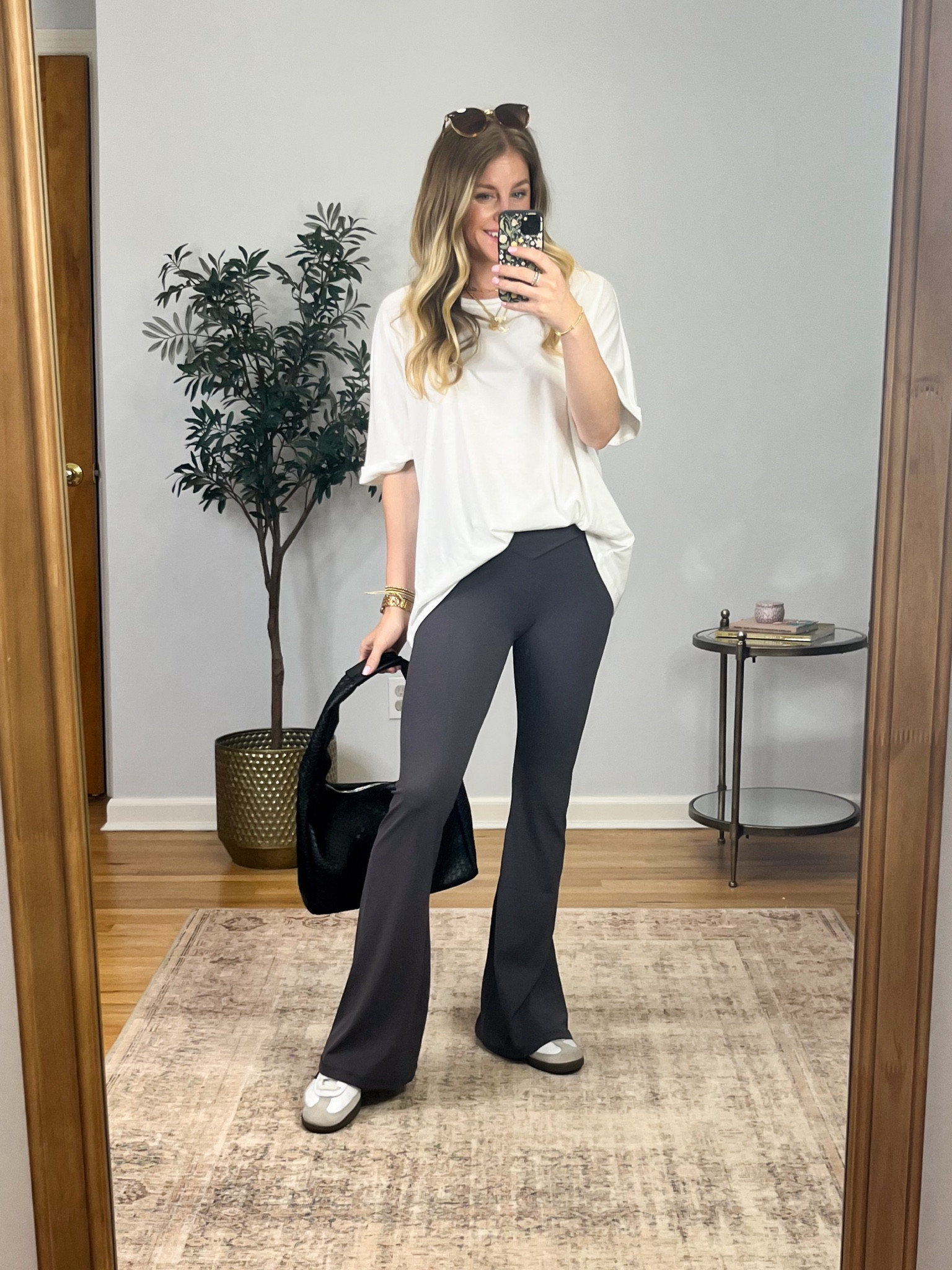 Love these flare leggings! Feel so soft! So cute with this oversized tee! Wearing size small. 5’5” for height reference. #FoundItOnAmazon #FoundItOnAmazonFashion #AmazonFashion.

#LTKFindsUnder100 #LTKSaleAlert #LTKFindsUnder50