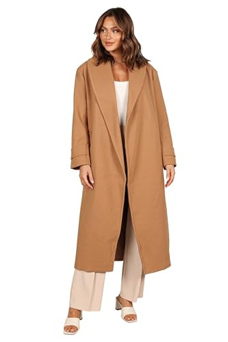 Petal & Pup Emersyn Tie Front Coat - Camel XS | Amazon (US)