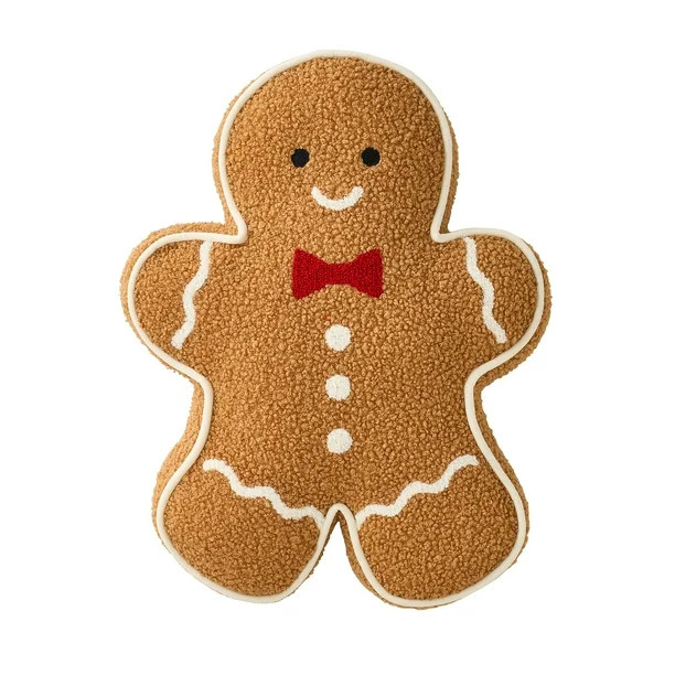 My Texas House 16" x 12" Gingerbread Man Shaped Decorative Pillow | Walmart (US)