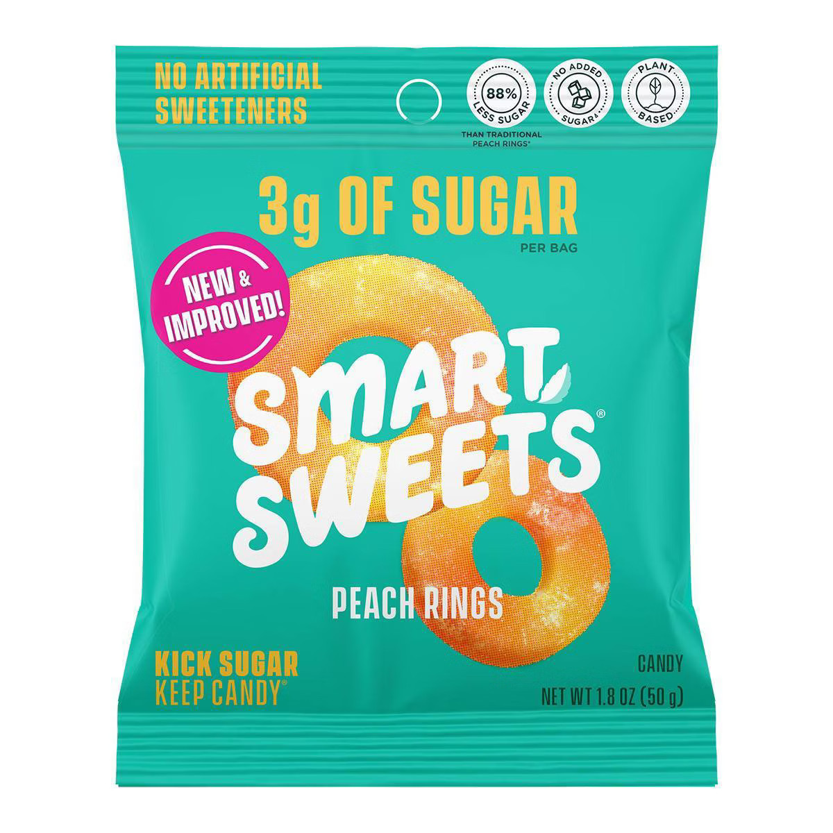 SmartSweets Peach Rings Sour Gummy Candy - 1.8oz | Target
