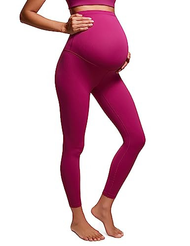 CRZ YOGA Womens Butterluxe Maternity Leggings Over The Belly 25" - Buttery Soft Workout Activewear Yoga Pregnancy Pants Magenta Purple X-Small | Amazon (US)